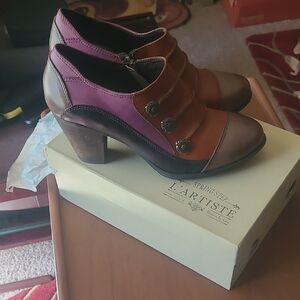 L'ATISTE Women's Heels - Purple, Orange, Brown